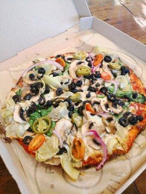 Loaded veggie pizza for moi.