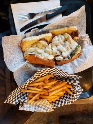 Philly Steak Sandwich and cheese.