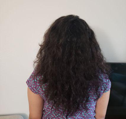 After first wash, my natural hair (without any treatment or blow drying), still so happy with it :)