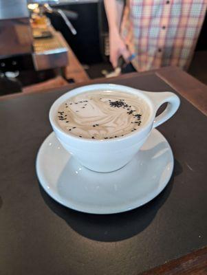 Black sesame caramel latte