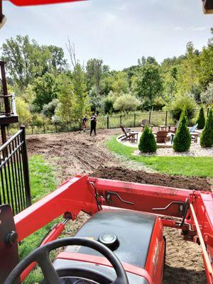 Added the topsoil leveled and graded.