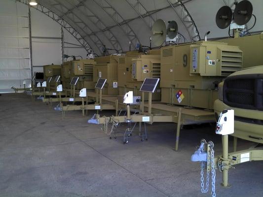 Military Trailers lined up ready for war