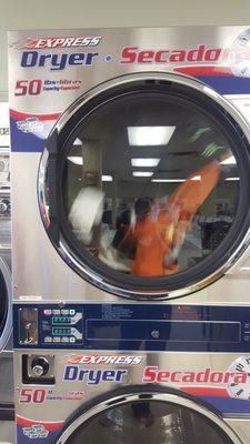 High capacity fast dryers. 50 cents for 12 minutes