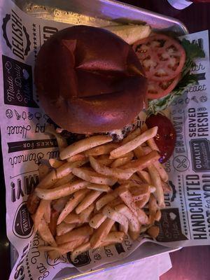 Fig and Brie burger and Terrific fries