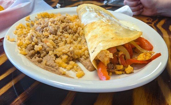 The fajita quesadilla was really tasty and huge.