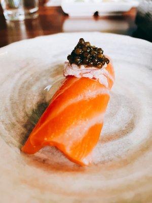 Salmon with Black Caviar