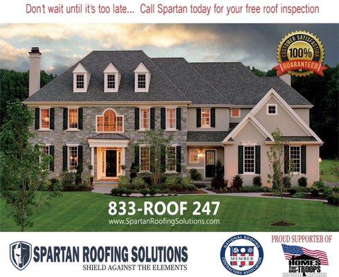 Know someone that may need a new roof? We will give you $250 for a successful referral!! Spartan Roofing Solutions 833-766-3247