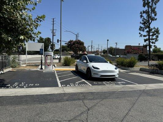 This spot was nice and not next to other Tesla's but no shade on a hot 96 degree weather