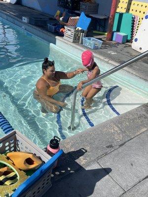 1st day of swim class with Carissa!