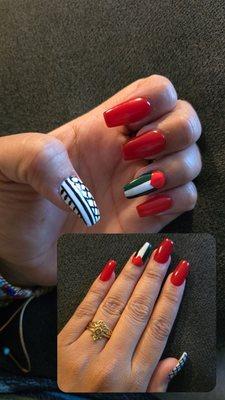 Palestine art, keffiyeh art, coffin nails