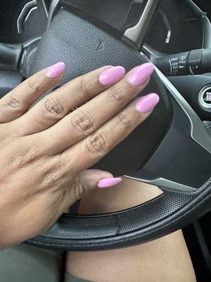 Pink, nails, oval, long, manicure, designs