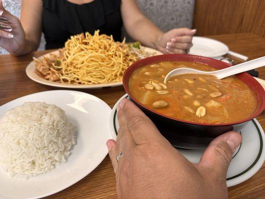 Crispy Pad Thai and Massaman Curry