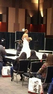 Krista models Custom Veil at 2013 Bridal Show at Austin Convention Center