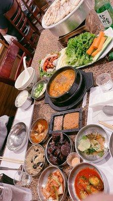 Steamed Pork combo with Korean sausage soup