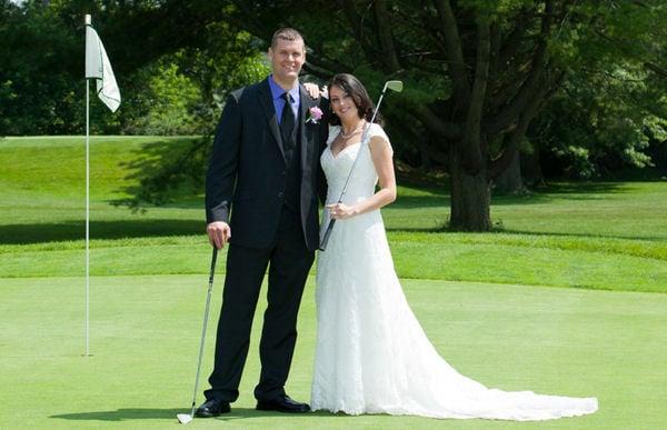 Bride & Groom on the Green!