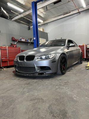 Bmw M3 lowered and front lip installed