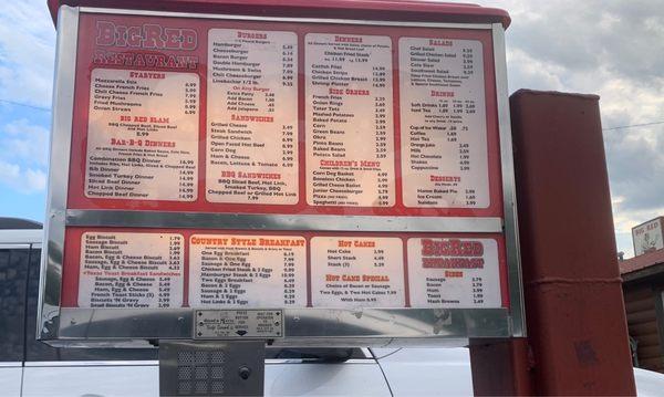 Drive-Thru menu