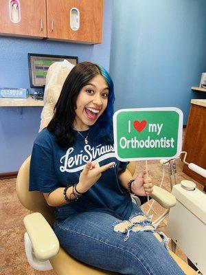 Another patient super excited to get braces on!