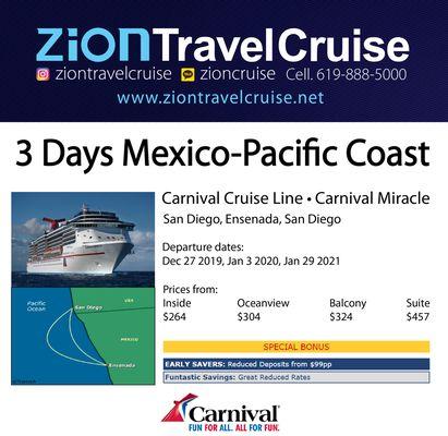 Carnival cruise line. Mexico pacific coast deals