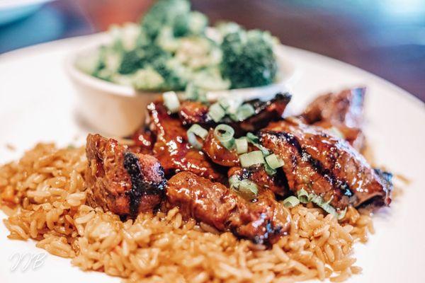 Teriyaki Chicken with rice and broccoli