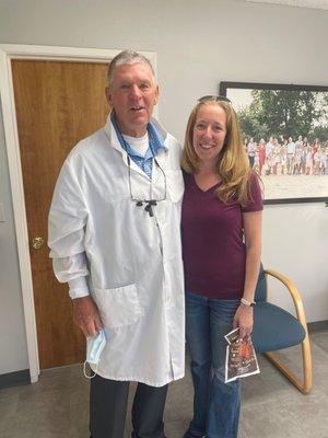 Dr. Toolson with a patient he has had since she was a child