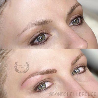 Before and after Microblading and shading