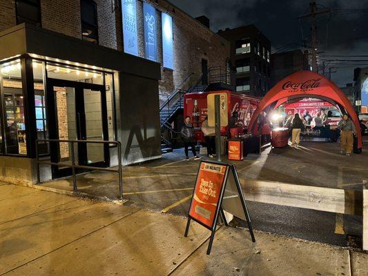 The free pizza and Coca Cola or Dasani water for bringing a recyclable bottle event