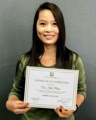 Congrats Ms. Phan! 
Barber School Cosmetology School Esthetics and Nails San Jose Milpitas