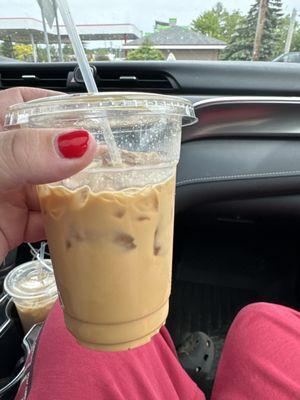 medium iced vanilla latte with oat milk