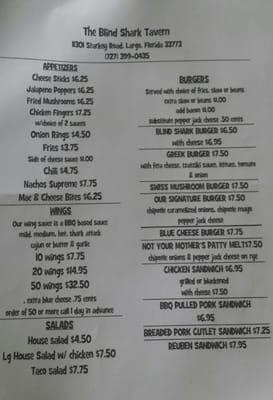 Current menu