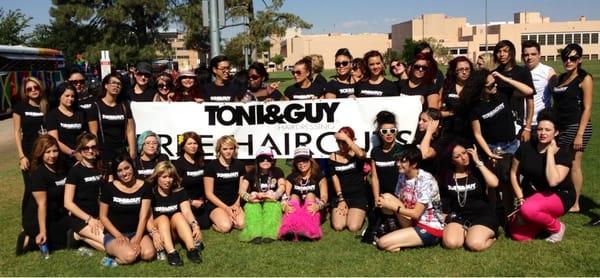 Students and staff walking in the Albuquerque Pride Parade. Awesome day!