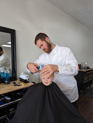 This barber does great on little boys.