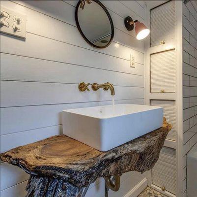 Bathroom sink with Wooden vanity