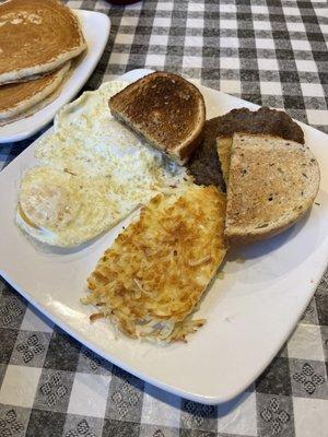 Cafe breakfast with hash browns