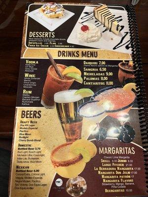 Drinks Menu