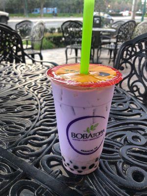 Taro milk tea with boba