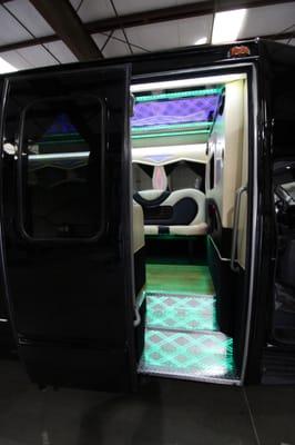 Party buses Limo interiors now available.