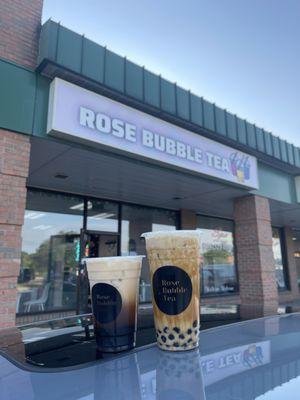 Vanilla Coconut boba (left) and Brown sugar Milk boba (right)