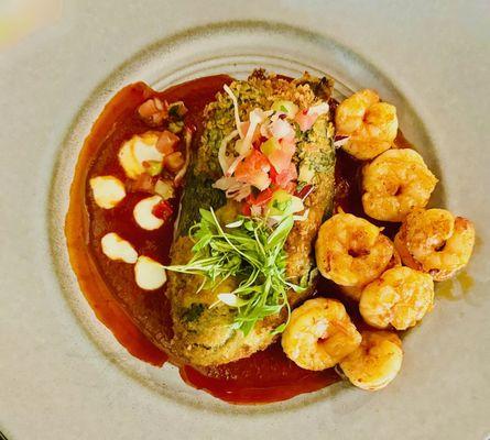 Chile Relleno with Shrimp