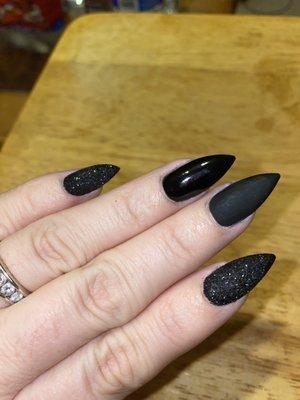 Fun style with Matte and glitter