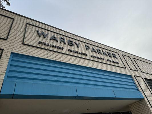 Building signage over the entrance.