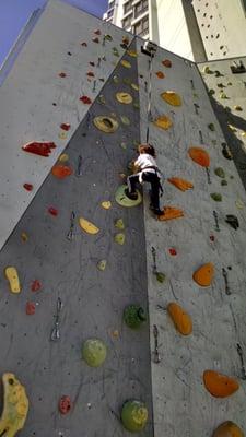 Outdoor climbing on balcony