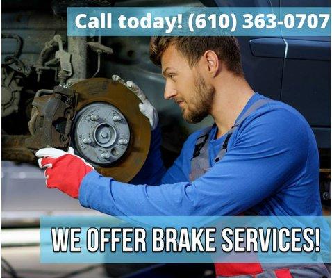 Spongey, Squeaky or Grinding Brakes? Visit Lionville Car Care for a Brake Service today!