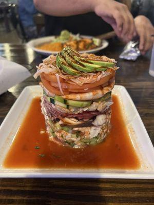 Torre mariscos was so delicious! Super tasty even the tostadas that came with it was good.   Definitely going back to try different plates.