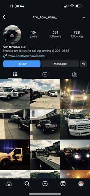 VIP Towing Social Media Account