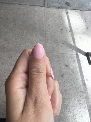 Taken immediately after appointment, you can see the bubbles under the nail