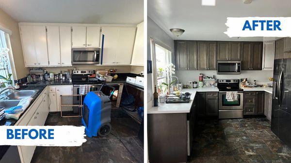 Before and After: Water Damage from Garbage Disposal