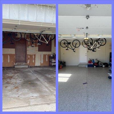 Updated walls, garage, and floor in garage