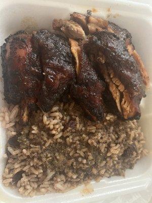 Jerk Chicken with Peas and Rice