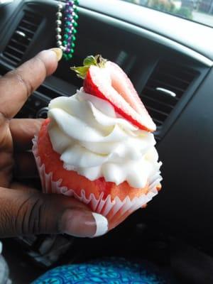 Strawberries and cream cupcake